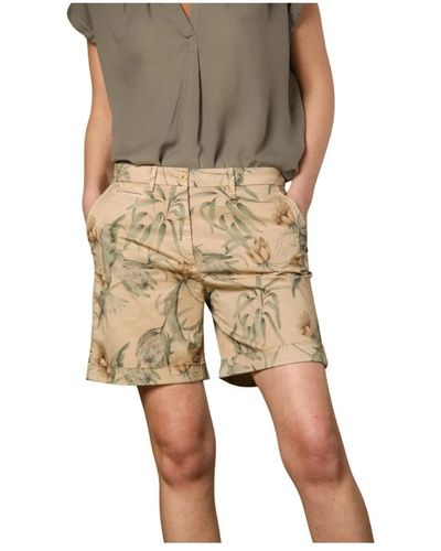 Mason's Shorts bermuda chino floral curvy - Neutro