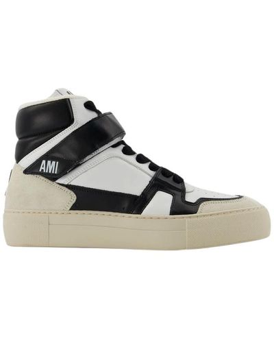 Ami Paris Sneakers high-top urbane in pelle bianco/ - Marrone