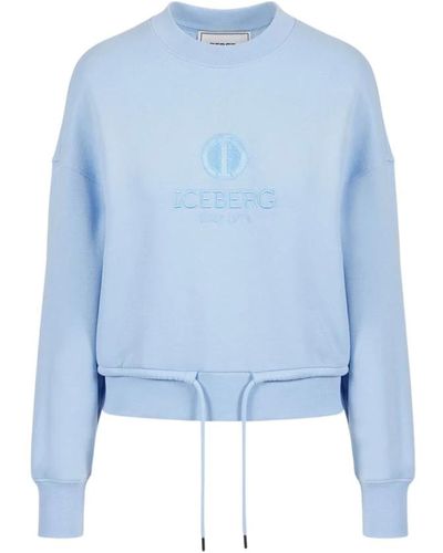 Iceberg Sudadera con logo en azul claro