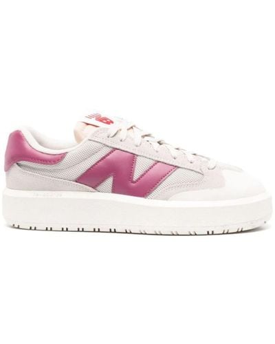 New Balance Ct302 Paneled Leather Sneakers - Pink