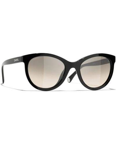 Chanel Ikonoische sonnenbrille mit grauen verlaufsgläsern - Schwarz