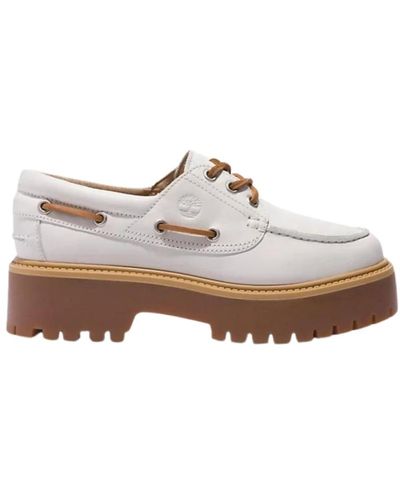 Timberland Mocasín de mujer con cordones 360° - Blanco