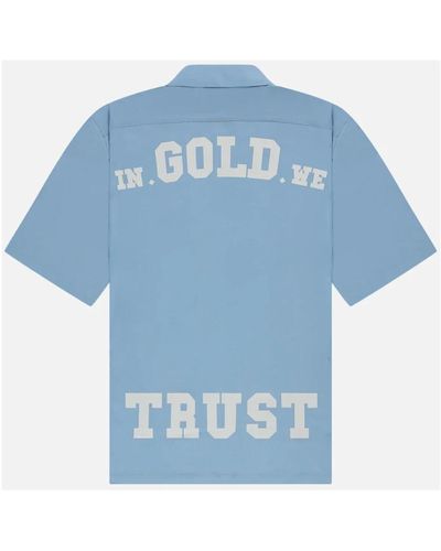 In Gold We Trust Camicia da spiaggia uomo azzurro chiaro - Blu
