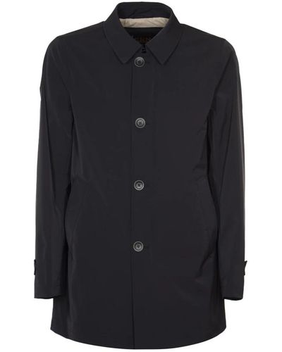 Herno Single-Breasted Coats - Blue