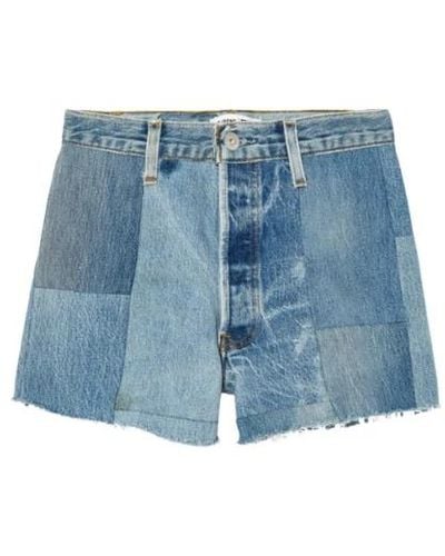 RE/DONE Vintage levi's 70s patched shorts - Blau