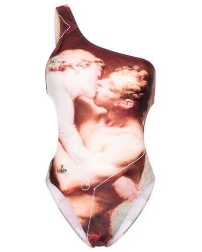 Vivienne Westwood Einteiliger badeanzug kuss stil - Rot