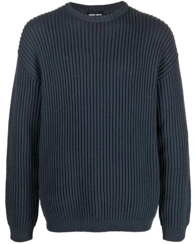 Giorgio Armani Round-Neck Knitwear - Blue