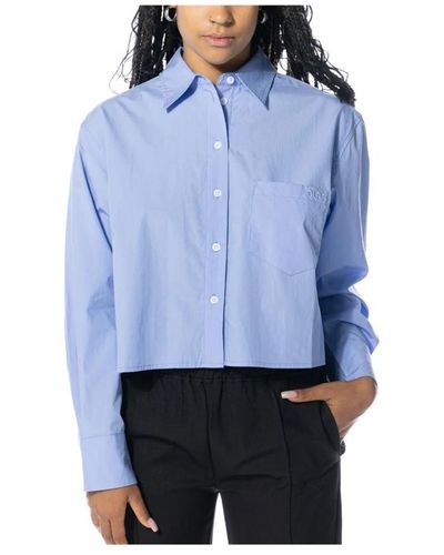 OLAF HUSSEIN Cropped shirt per donne - Blu