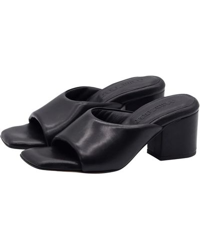 Pomme D'or Heeled Mules - Black