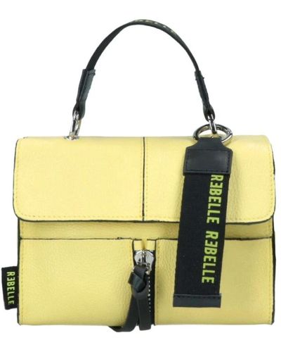 Rebelle Gelbe lederhandtasche mit charms