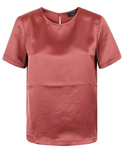 Weekend by Maxmara Flüssiges lyocell-jersey-t-shirt - Pink