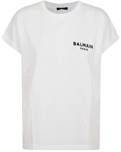 Balmain Flock detail t-shirt - Blanco