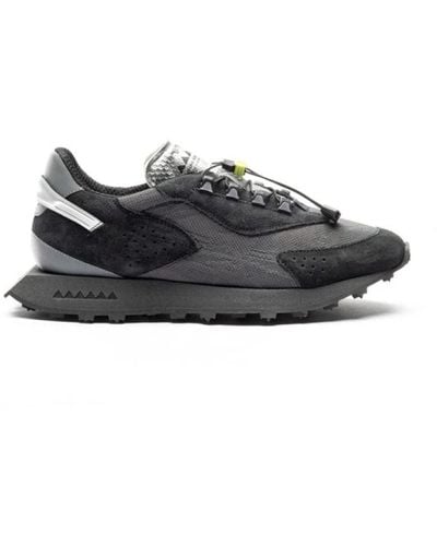RUN OF Sneakers in camoscio nero e grigio