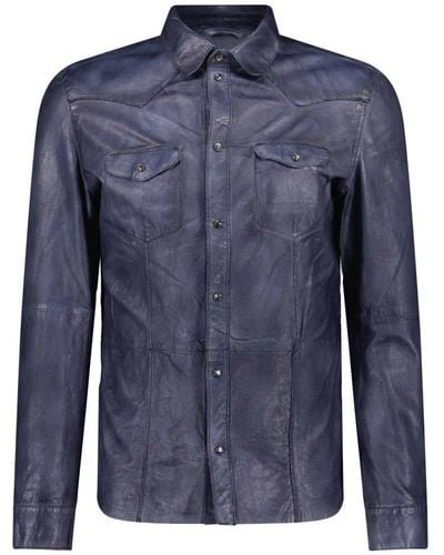 Gimo's Jackets > leather jackets - Bleu