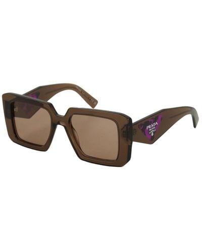 Prada Braune transparente oversize sonnenbrille