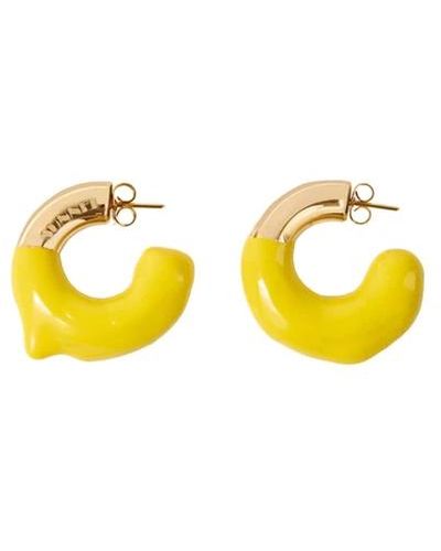 Sunnei Goldene gummierte ohrringe mit graviertem logo - Gelb