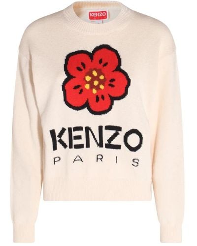 KENZO Round-Neck Knitwear - Red