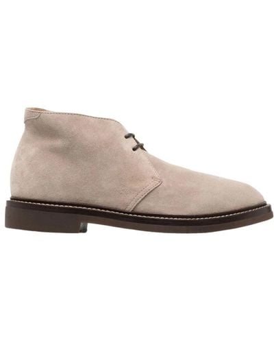 Brunello Cucinelli Lace-Up Boots - Gray