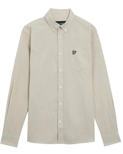 Lyle & Scott Shirts,baumwoll-leinen-knopfleiste-hemd - Weiß