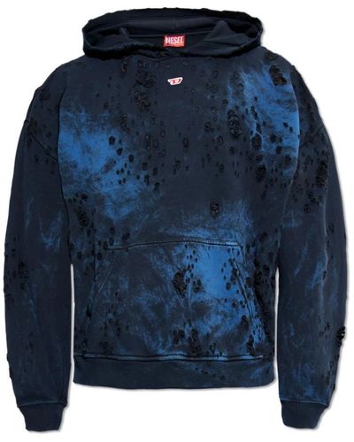 DIESEL 's-boxt-hood' hoodie mit logo - Blau