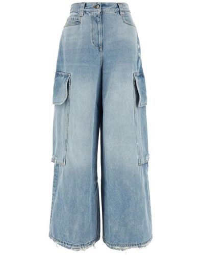 Palm Angels Vintage bootcut jeans mit ripped-details - Blau