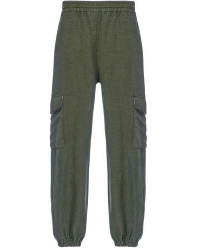 Bazar Deluxe Pantaloni cargo verdi con dettaglio tasca - Verde