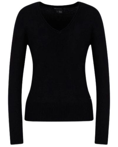 Armani Exchange V-Neck Knitwear - Black