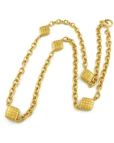 Collana chanel in metallo dorato usata di Chanel Vintage in Metallizzato |  Lyst