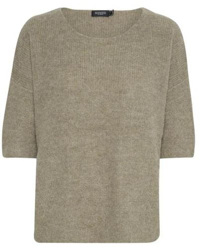 Soaked In Luxury Round-Neck Knitwear - Grey