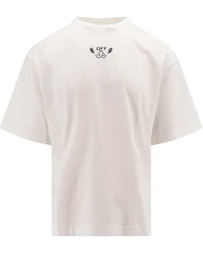 Off-White c/o Virgil Abloh Weißes crew-neck t-shirt mit pfeil-logo auf der rückseite,bandana skate tee - streetwear mode off