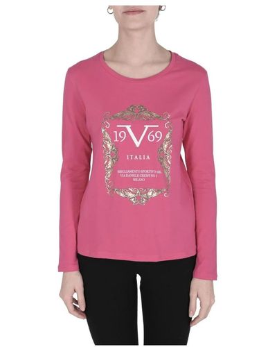 19V69 Italia by Versace Long Sleeve Tops - Pink