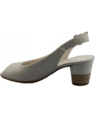 Gabor Zapato/sandalia de cuero blanco - Gris