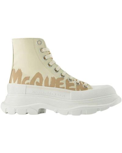 Alexander McQueen Chunky sole high-top sneakers - schwarz/weiß - Natur