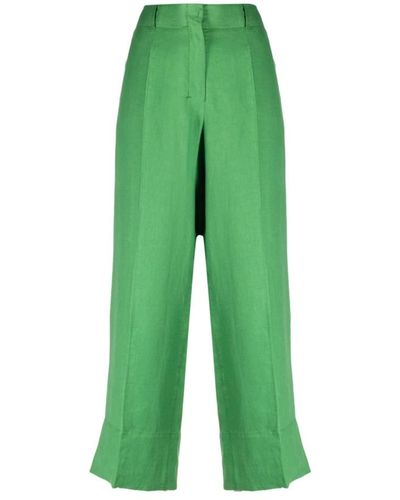Max Mara Cropped Trousers - Green