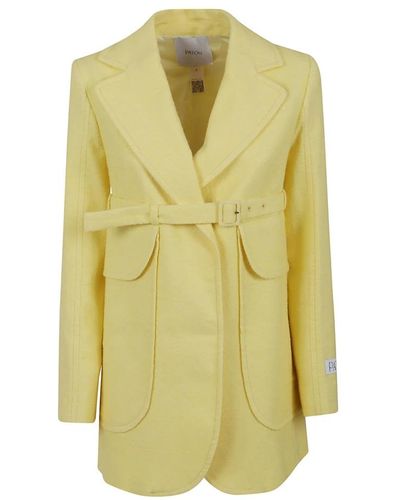 Patou Belted Coats - Yellow