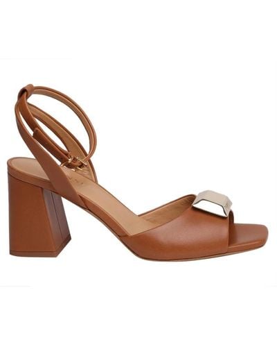 Twin Set Twin-set sandals leather brown - Marrone