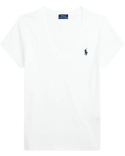 Ralph Lauren T-shirt con scollo a v - Bianco