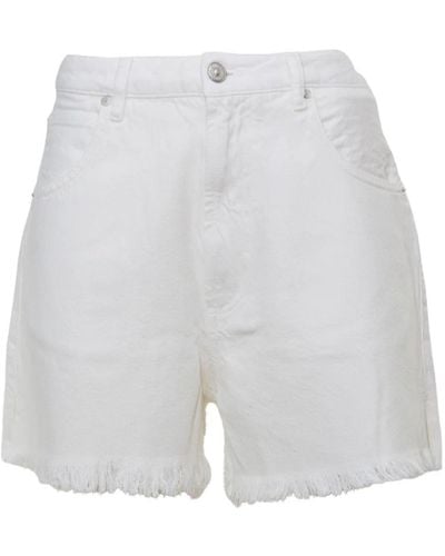 Roy Rogers High waist girlfriend denim shorts - Weiß