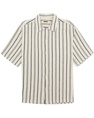 Woodbird Sonniges pinch shirt mit knopfleiste - Weiß