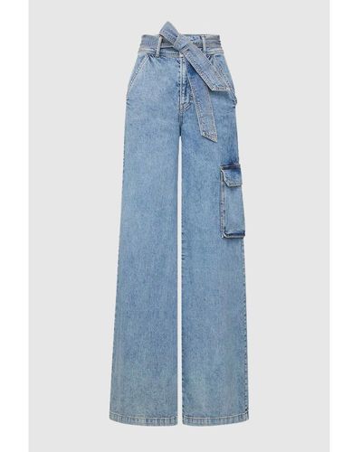 Veronica Beard Jeans cargo con gamba ampia e cintura rimovibile - Blu