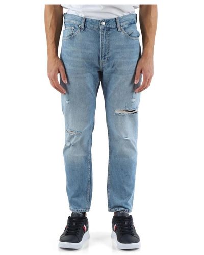 Calvin Klein Dad fit cropped jeans fünf taschen - Blau