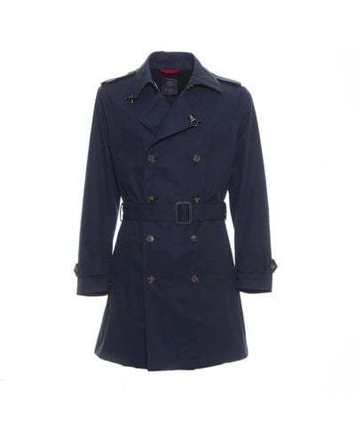 Fay Coats > trench coats - Bleu