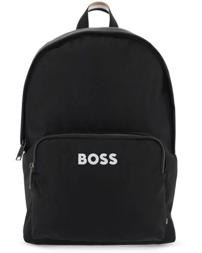 BOSS Recycelter texturierter rucksack mit laptopfach - Schwarz