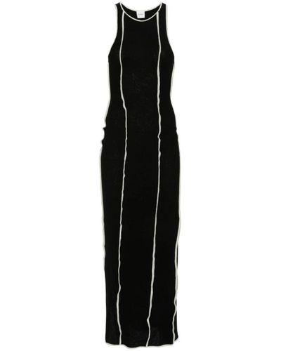 Nanushka Schwarzes langes kleid mit sichtbaren nähten