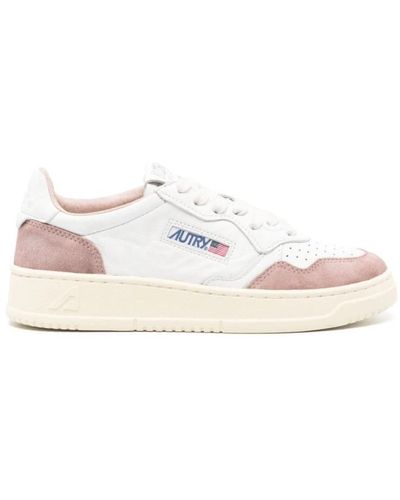 Autry Medalist sneakers weiß beige logo patch - Pink