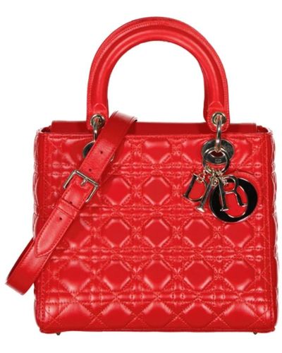 Dior Lady d medium borsa - Rosso