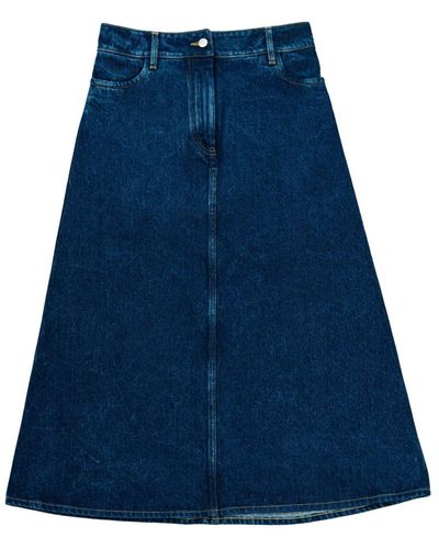 Studio Nicholson Denim a line gonna - Blu