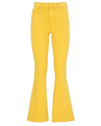 Mother Wide Trousers - Yellow