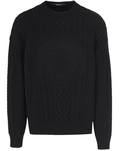 Versace Round-Neck Knitwear - Black