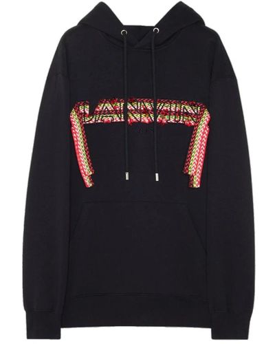 Lanvin Bestickter oversize hoodie - Schwarz